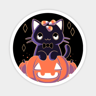 Pumpkin Cat Magnet